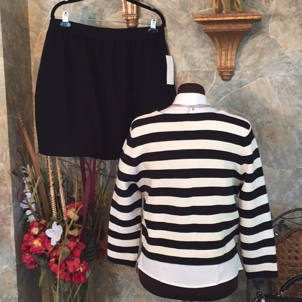 Elle 🌹 2 piece suit skirt and Sweater jacket set - Picture 3 of 16